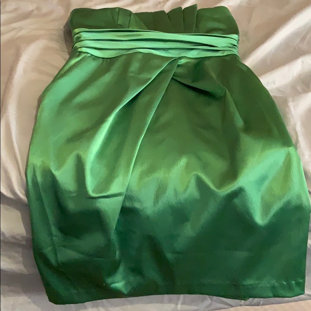 Strapless green dress